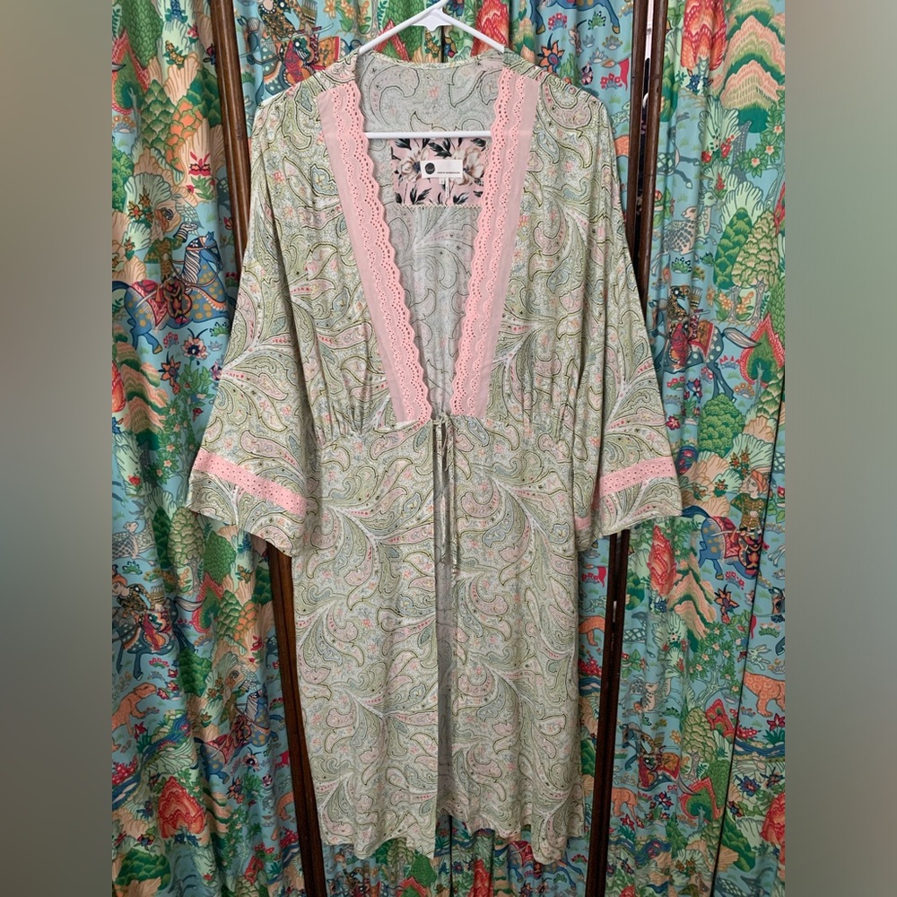 Anthropologie Floreat Paisley Robe Kimono Jacket sz small